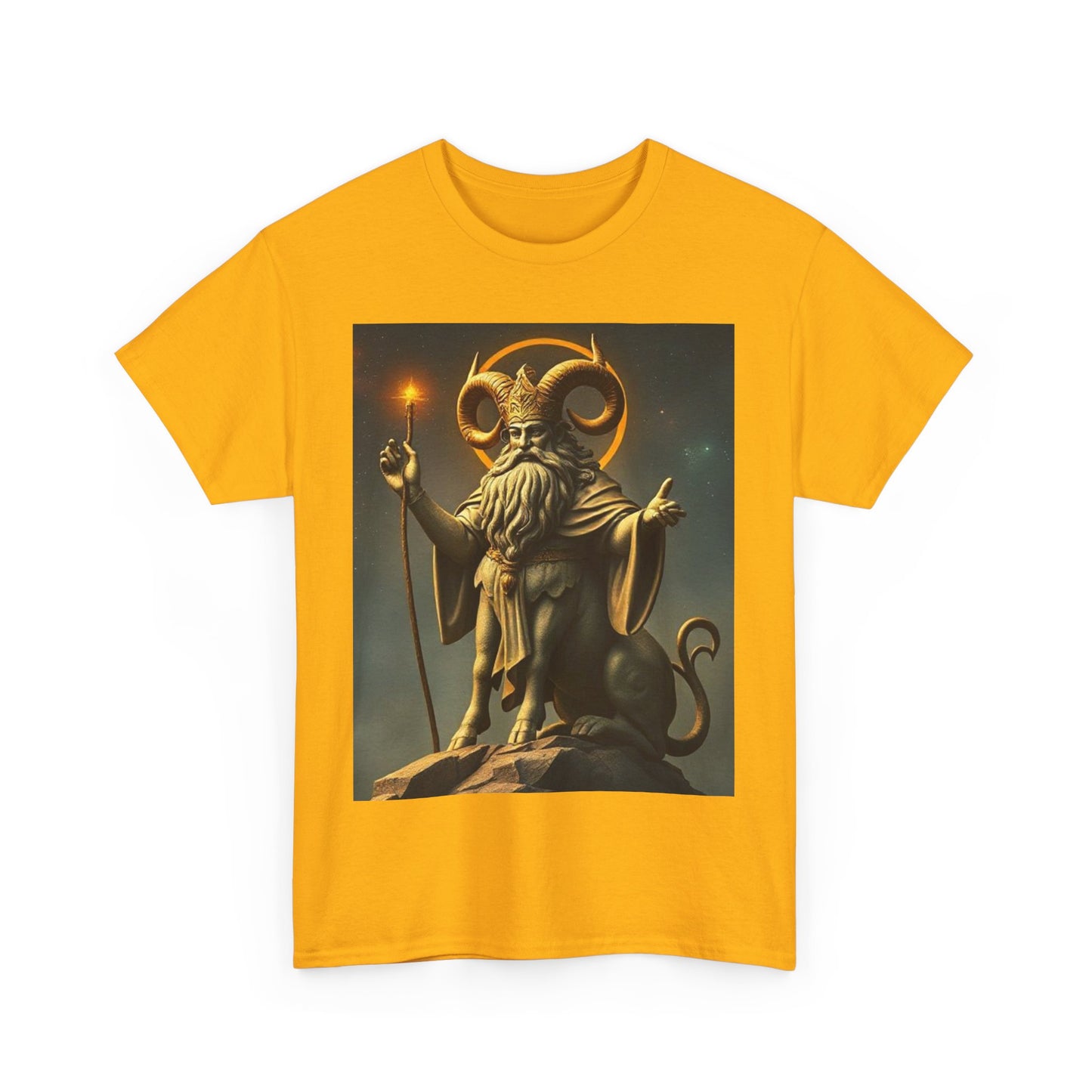 Unisex Heavy Cotton T-Shirt, Taurus God, Zodiac Design