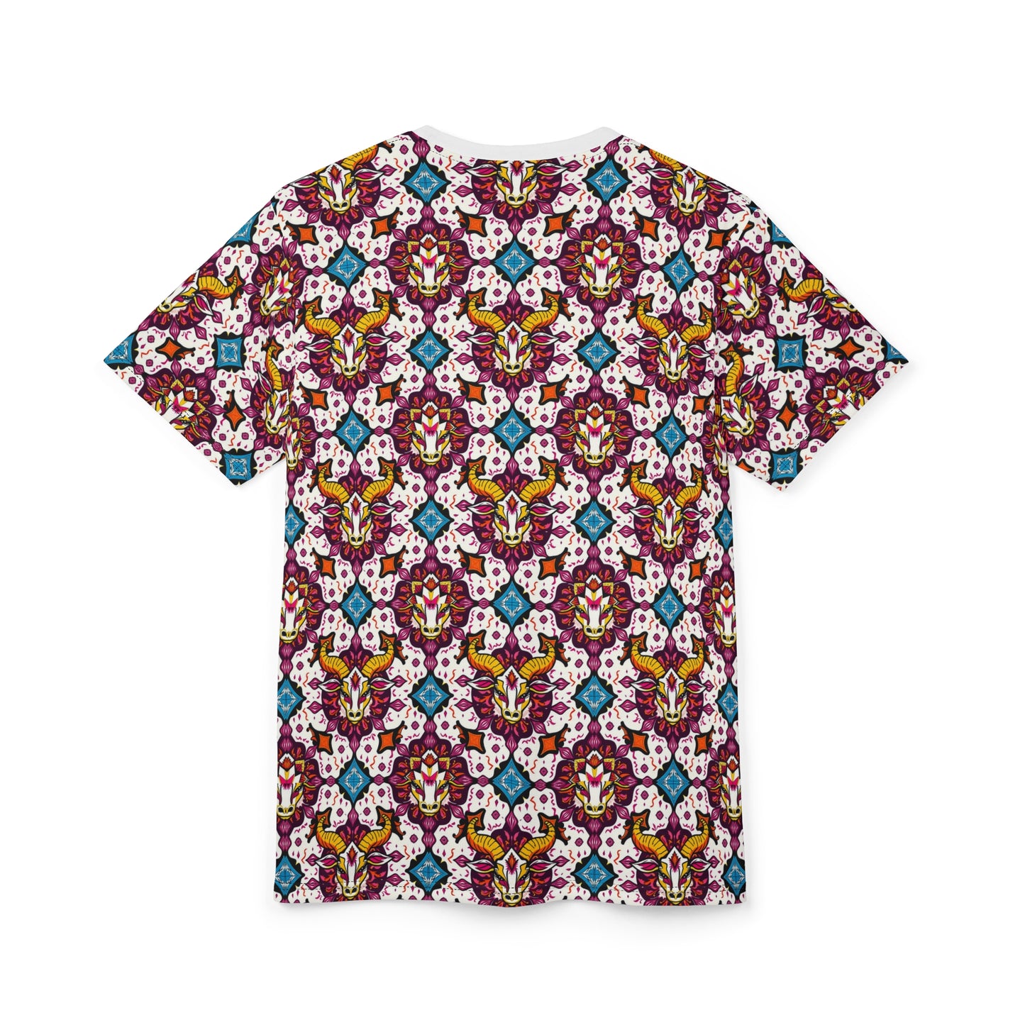Unisex Cut & Sew T-Shirt, (AOP), Taurus, Zodiac v1, Jewels Pattern
