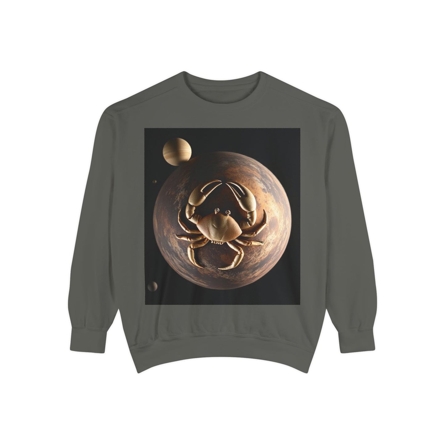 Garment-Dyed Sweatshirt, Unisex, Space Animal Design v1, Cancer
