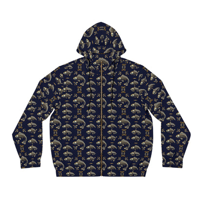 Full-Zip Hoodie (AOP), Pisces, Zodiac v2, Pattern