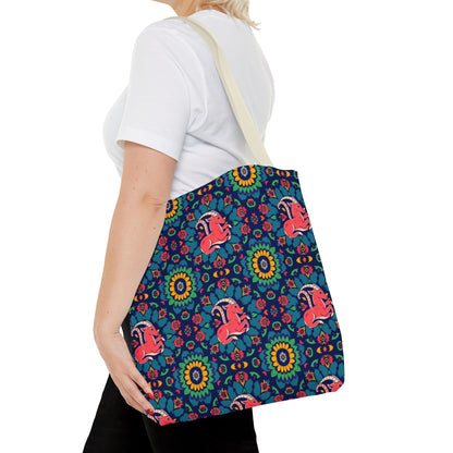 Tote Bag (AOP), Capricorn, Zodiac v1, Flower Pattern