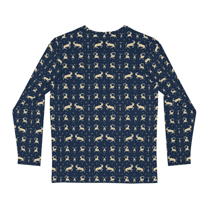 Men's Long Sleeve Shirt, (AOP), Capricorn, Zodiac v4, Pattern
