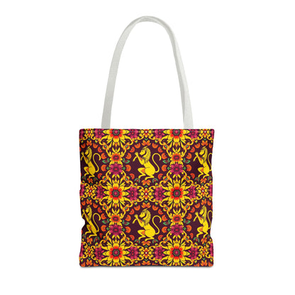 Tote Bag (AOP), Virgo, Zodiac v2, Flower Pattern