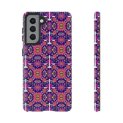 Tough Cases, Libra, Zodiac v4, Flower Pattern