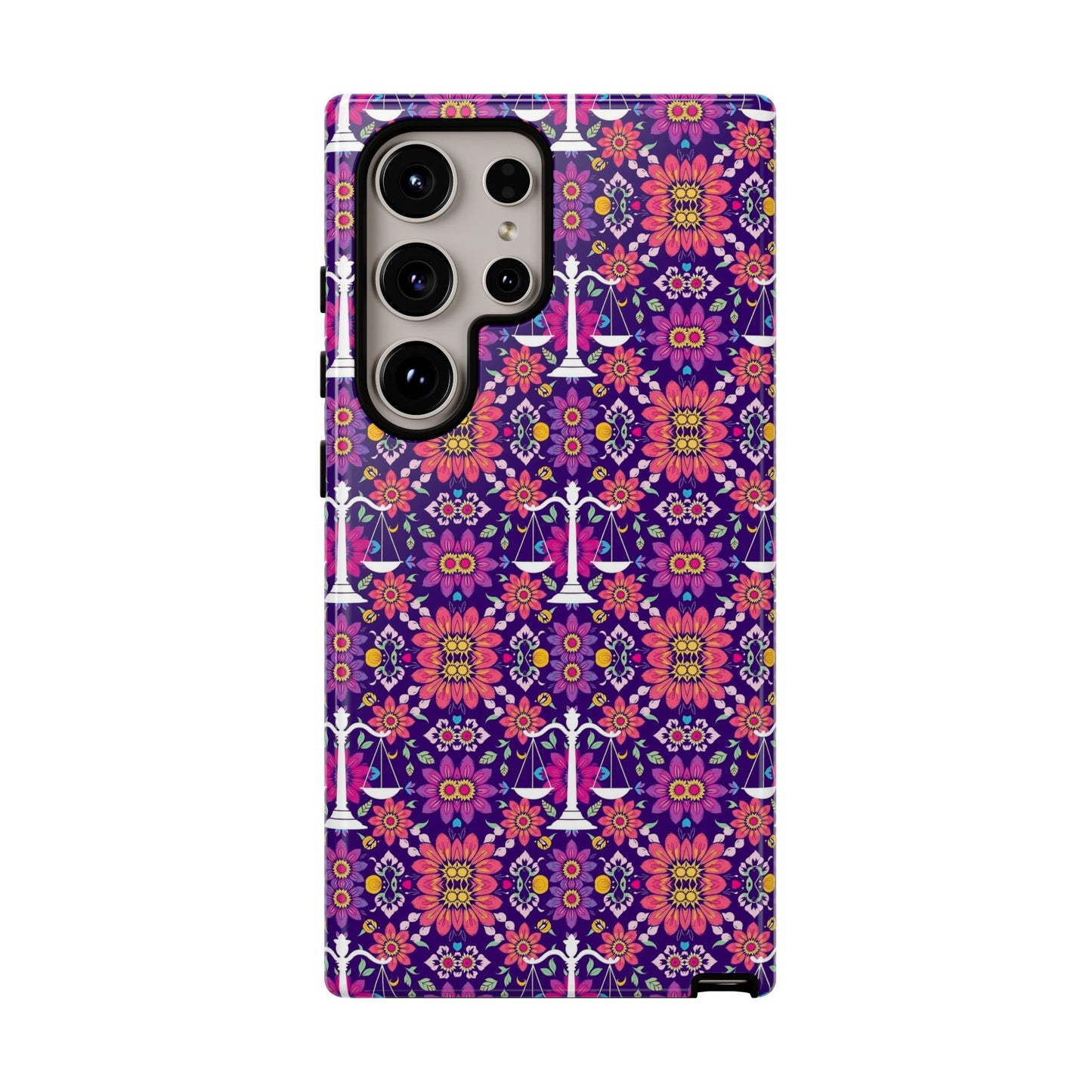 Tough Cases, Libra, Zodiac v4, Flower Pattern
