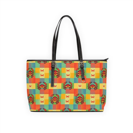 Leather Shoulder Bag, Cancer, Zodiac v2, Shapes Pattern