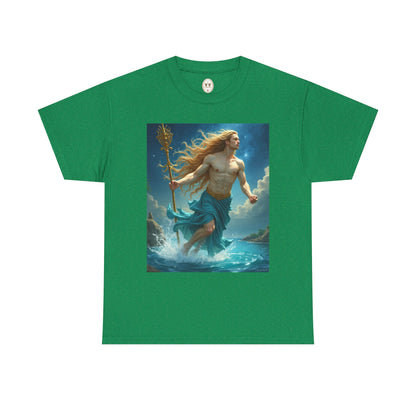 Unisex Heavy Cotton T-Shirt, Realistic, Aquarius Zodiac Design