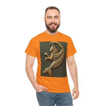 Unisex Heavy Cotton T-Shirt, Capricorn Animal. Symbol, Zodiac Design