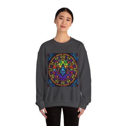 Unisex Heavy Blend™ Crewneck Sweatshirt, Glass 1, Scorpio Zodiac Design