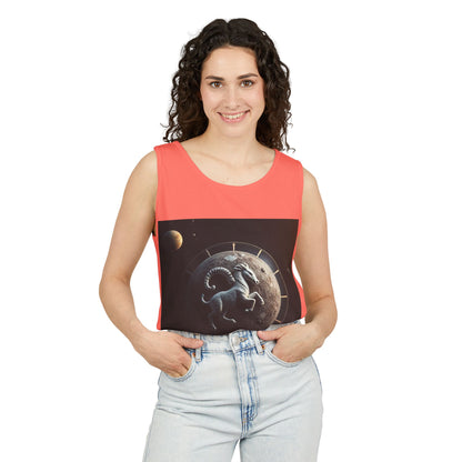 Unisex Garment-Dyed, Tank Top, Aries Design, Planet Animal, 100% Ringspun US cotton