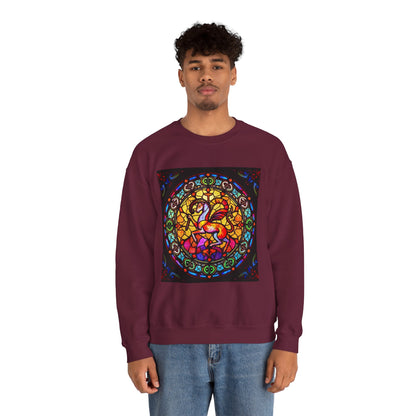 Unisex Heavy Blend™ Crewneck Sweatshirt, Glass 1, Aries Zodiac Design