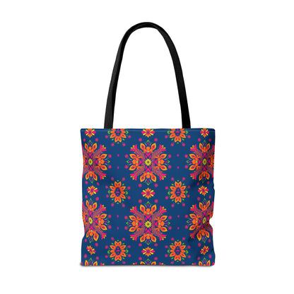 Tote Bag, (AOP), Gemini, Zodiac v4, Flower Pattern