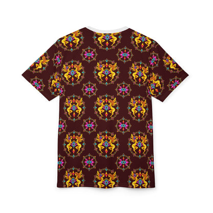 Unisex Cut & Sew T-Shirt, (AOP), Gemini, Zodiac v3, Jewels Pattern