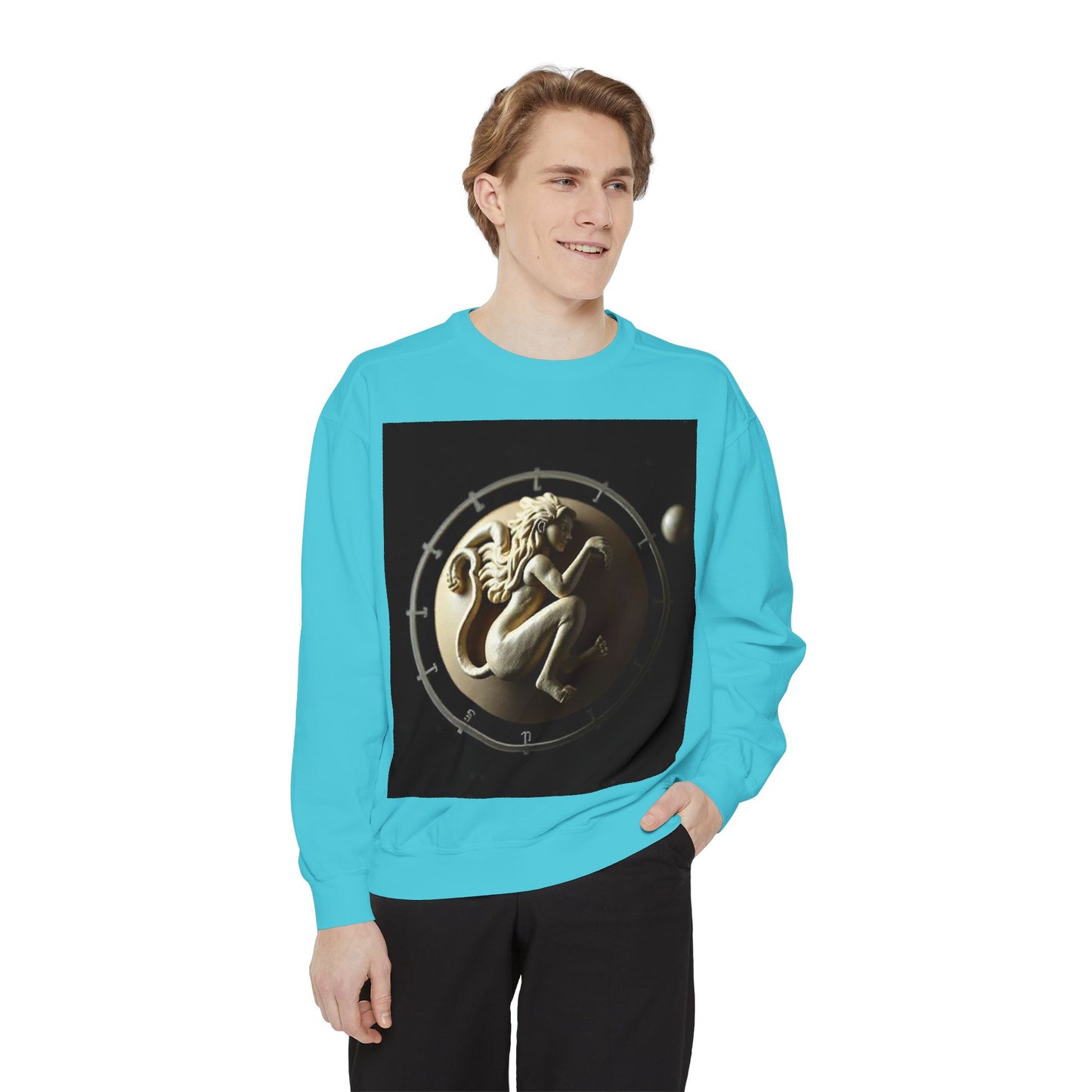 Garment-Dyed Sweatshirt, Unisex, Space Symbol Design, Virgo