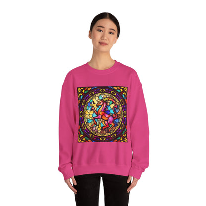 Unisex Heavy Blend™ Crewneck Sweatshirt, Glass, Aries Zodiac Design