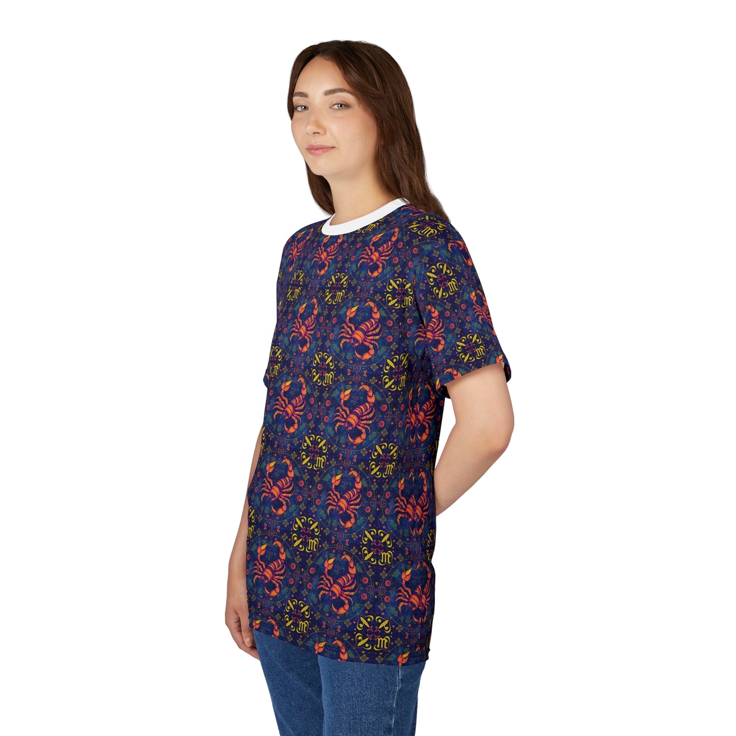 Unisex Cut & Sew T-Shirt, AOP, Scorpio, Zodiac v1, Pattern