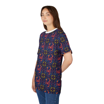 Unisex Cut & Sew T-Shirt, AOP, Scorpio, Zodiac v1, Pattern