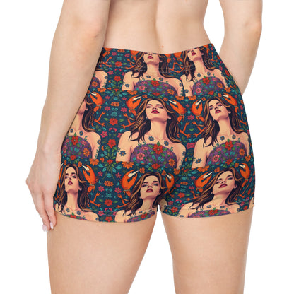 Women's Shorts, (AOP), Cancer, Zodiac v3, Sexy Pattern