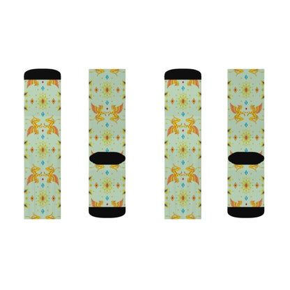 Sublimation Socks, Gemini, Zodiac v3, Jewel Pattern