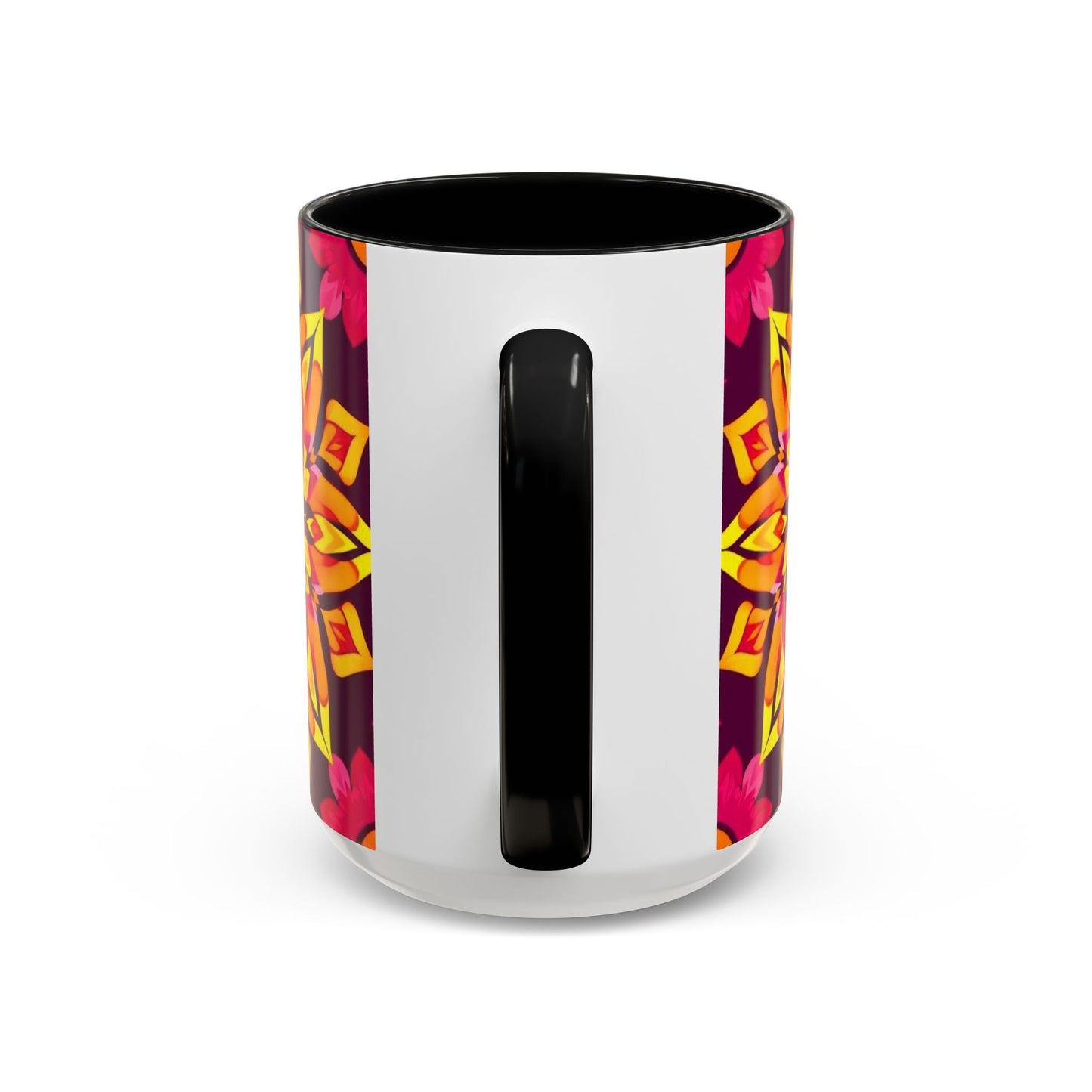 Accent Coffee Mug, Scorpio, Zodiac v1. Flower Pattern, (11, 15oz)