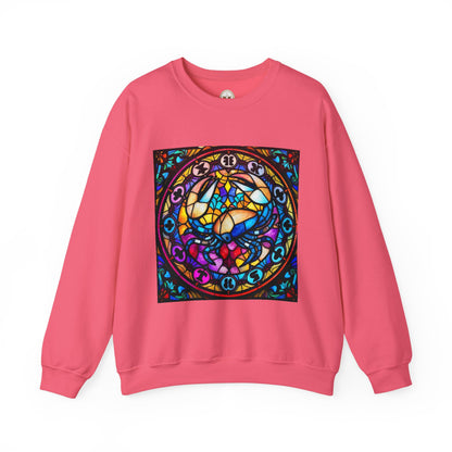 Unisex Heavy Blend™ Crewneck Sweatshirt, Glass, Cancer Zodiac Design