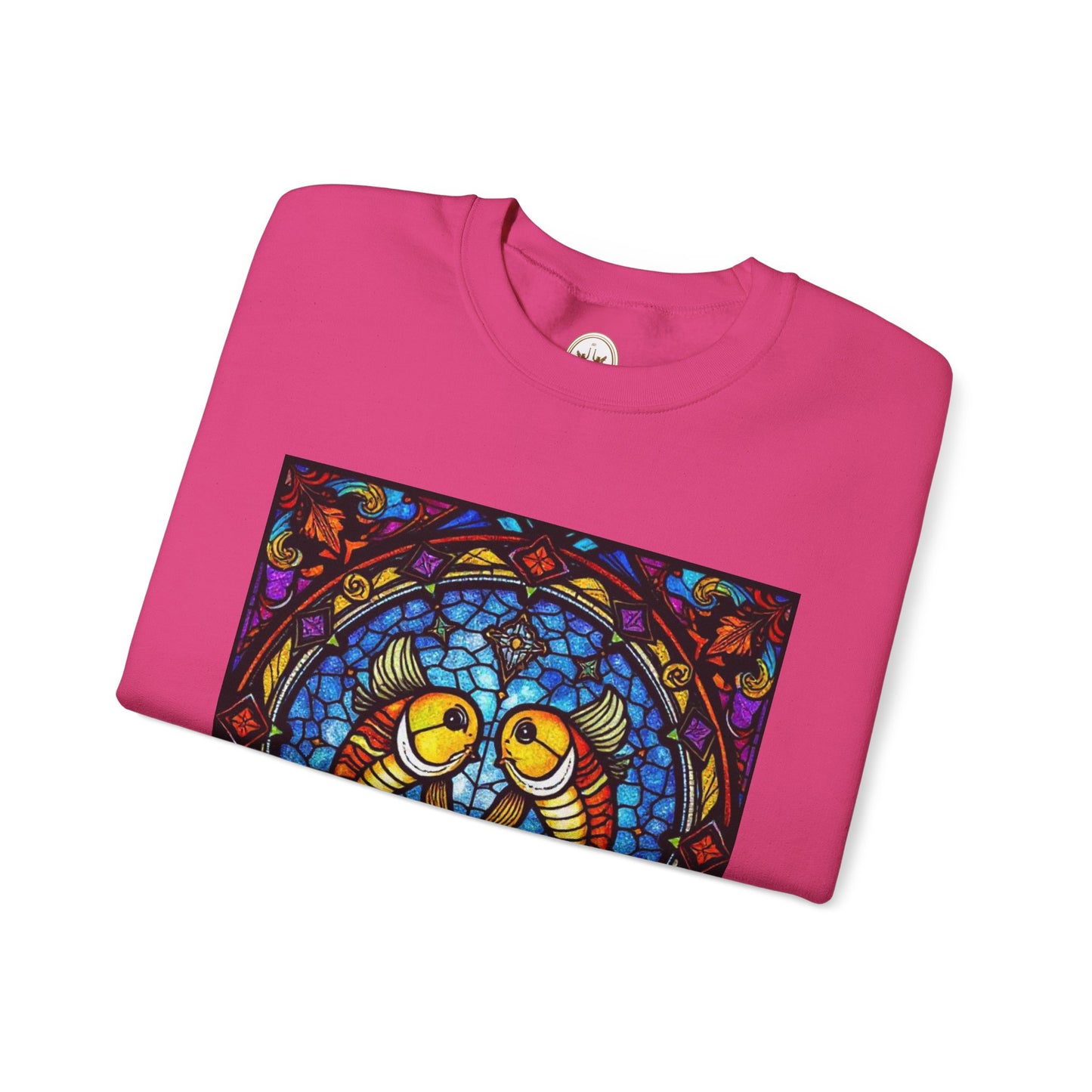 Unisex Heavy Blend™ Crewneck Sweatshirt, Glass 1, Pisces Zodiac Design