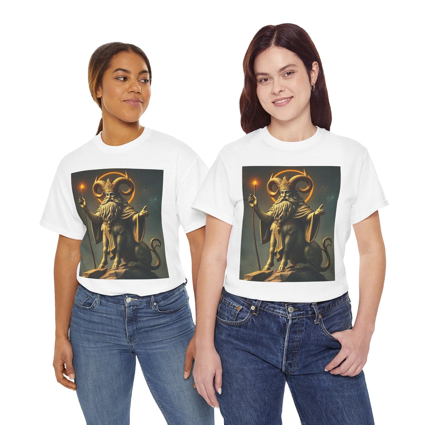 Unisex Heavy Cotton T-Shirt, Taurus God, Zodiac Design