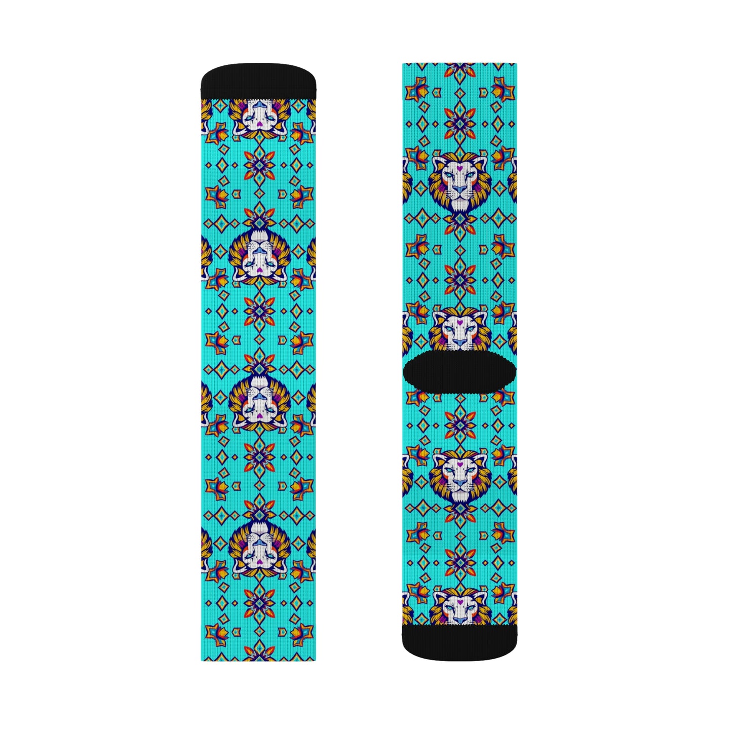 Sublimation Socks, Leo, Zodiac, Jewel Pattern
