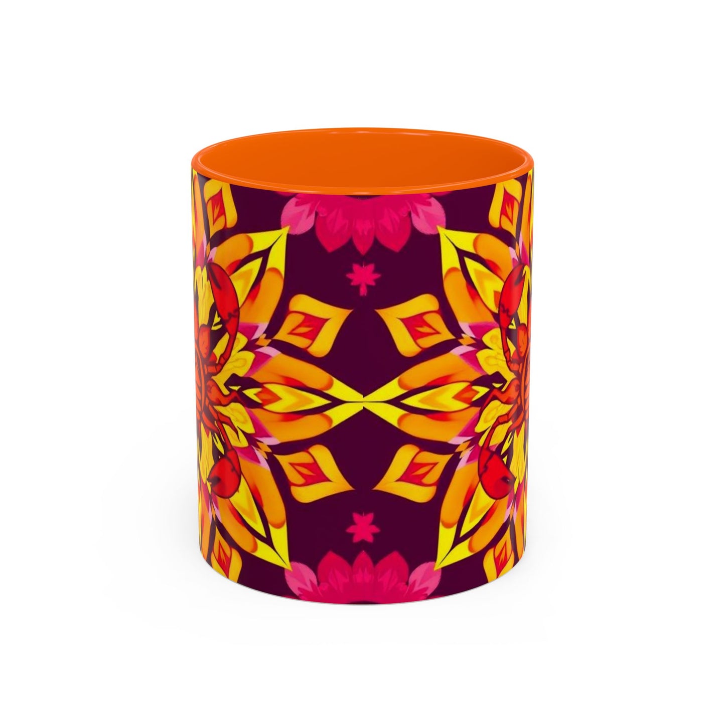 Accent Coffee Mug, Scorpio, Zodiac v1. Flower Pattern, (11, 15oz)