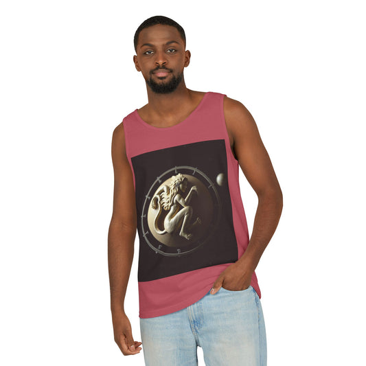 Unisex Garment-Dyed, Tank Top, Virgo Design, Planet Symbol, 100% US cotton