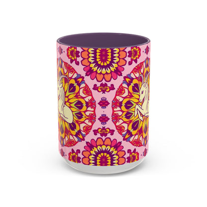 Accent Coffee Mug, Capricorn, Zodiac v3, Flower Pattern, (11, 15oz)