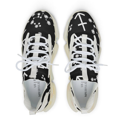 Men's Mesh Sneakers, Sagittarius Zodiac Sign, AOP, Black