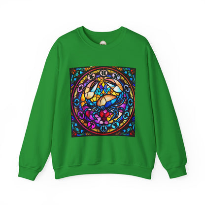 Unisex Heavy Blend™ Crewneck Sweatshirt, Glass, Cancer Zodiac Design