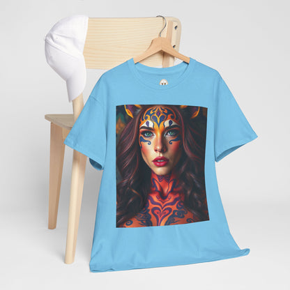 Unisex Heavy Cotton T-Shirt, Leo, Zodiac, Sexy Art