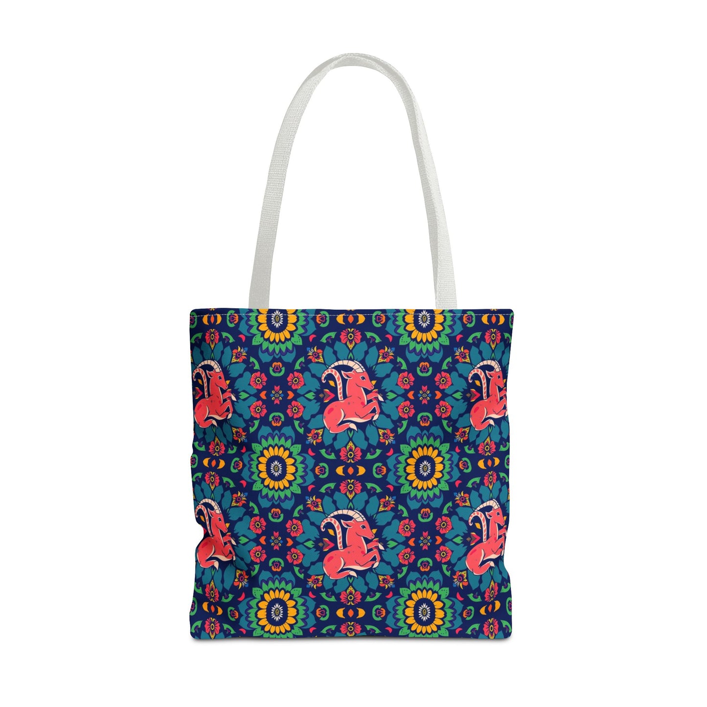 Tote Bag (AOP), Capricorn, Zodiac v1, Flower Pattern
