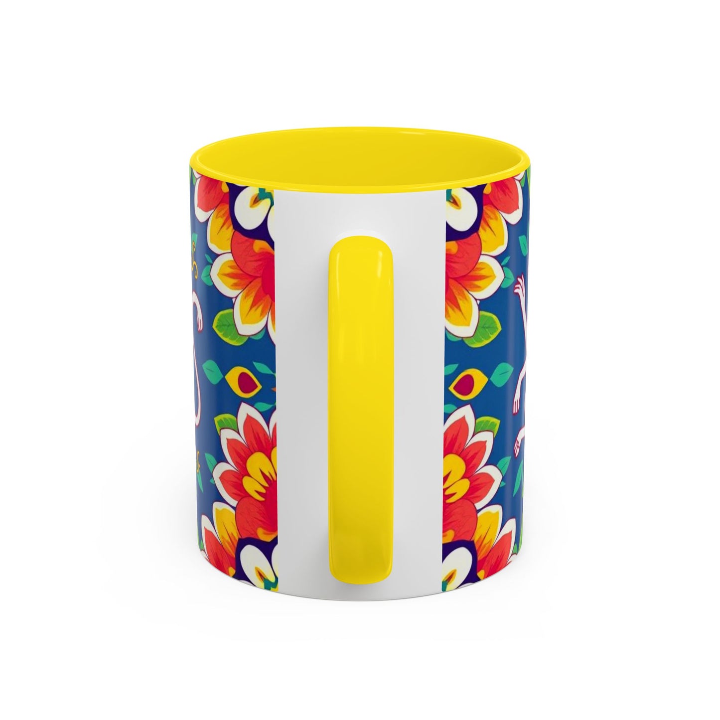 Accent Coffee Mug, Virgo, Zodiac v3. Flower Pattern, (11, 15oz)