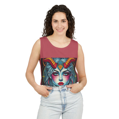 Unisex Garment-Dyed, Tank Top, Capricorn, Pop Art v1, 100% US cotton