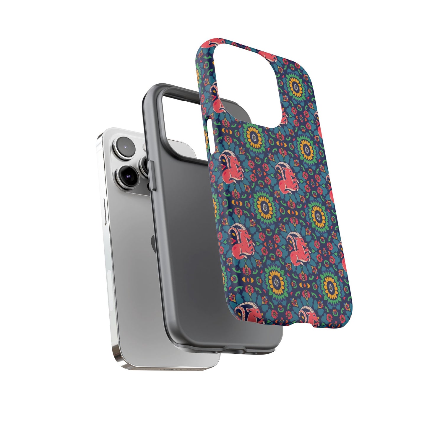 Tough Cases, Capricorn, Zodiac v1, Flower Pattern