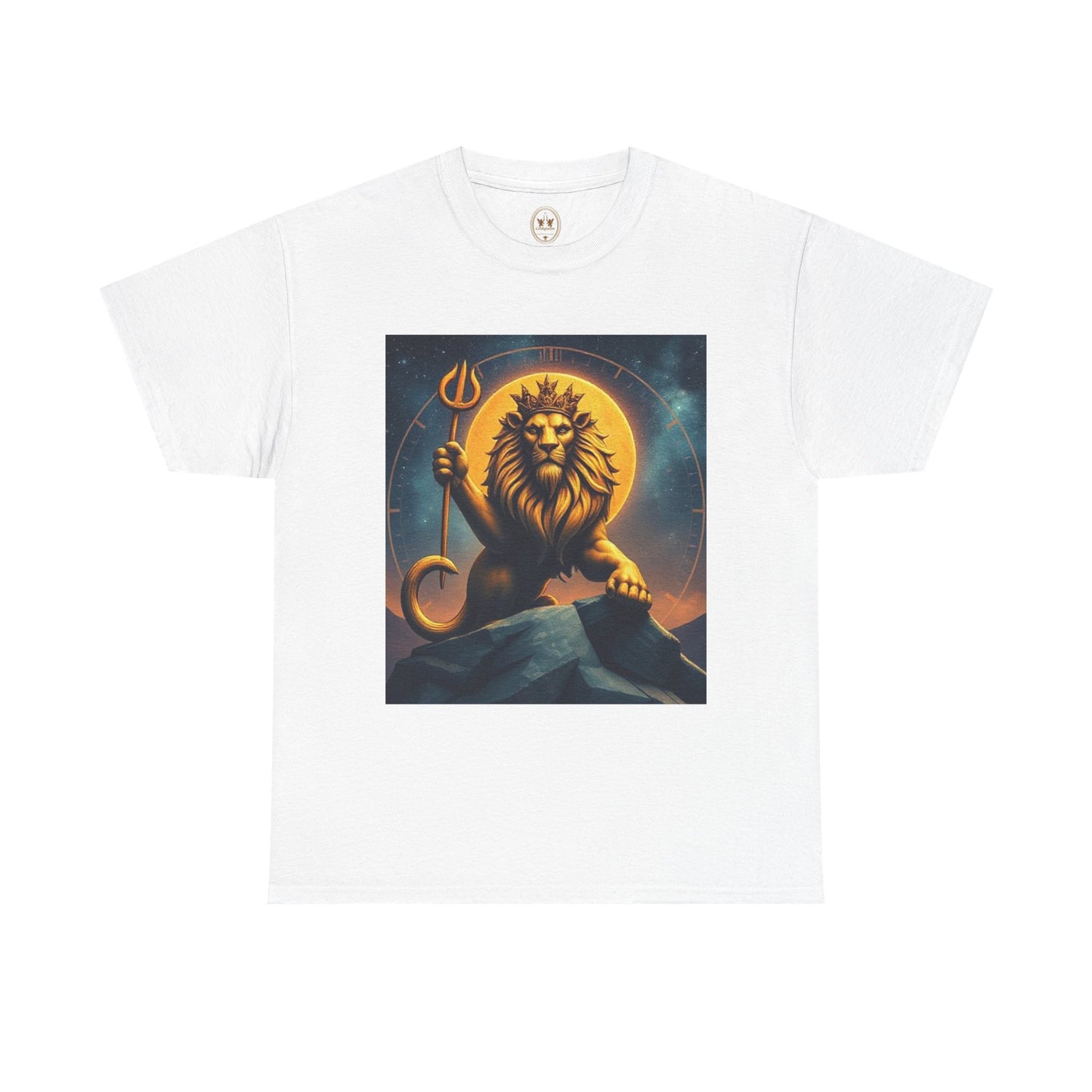 Unisex Heavy Cotton T-Shirt, King of Lions v2, Leo Zodiac Design