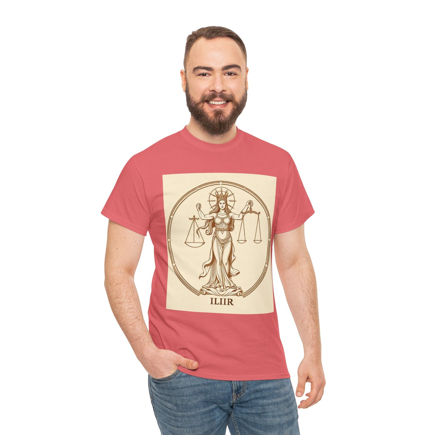 Unisex Heavy Cotton T-Shirt, Libra Goddess, Zodiac Design