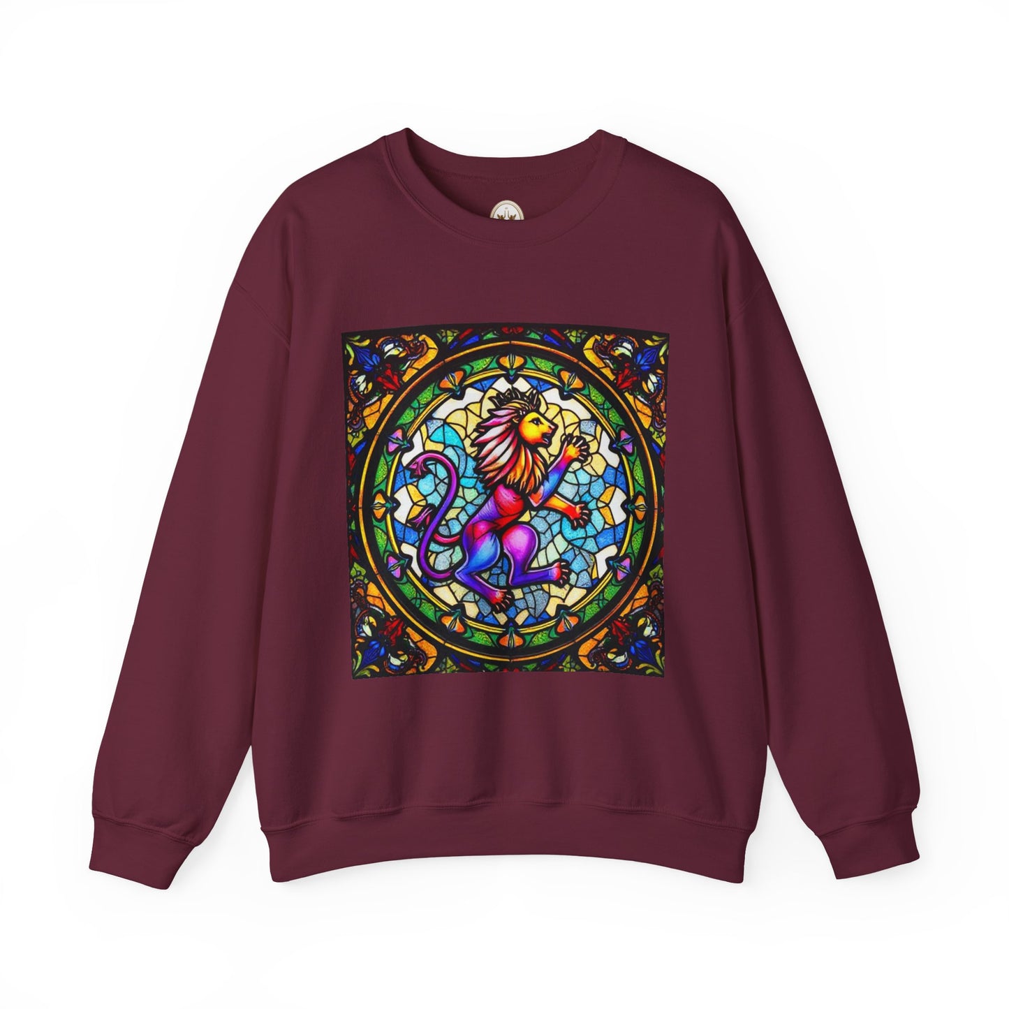 Unisex Heavy Blend™ Crewneck Sweatshirt, Glass, Leo Zodiac Design