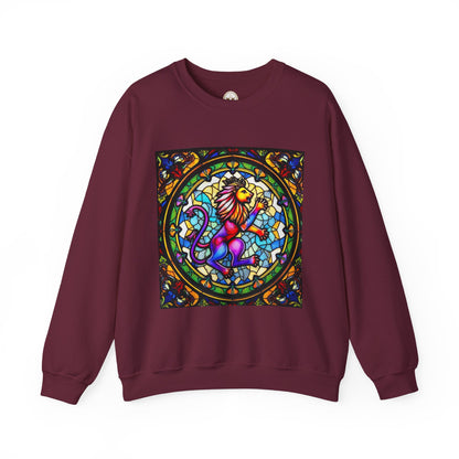 Unisex Heavy Blend™ Crewneck Sweatshirt, Glass, Leo Zodiac Design