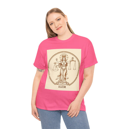 Unisex Heavy Cotton T-Shirt, Libra Goddess v1, Zodiac Design