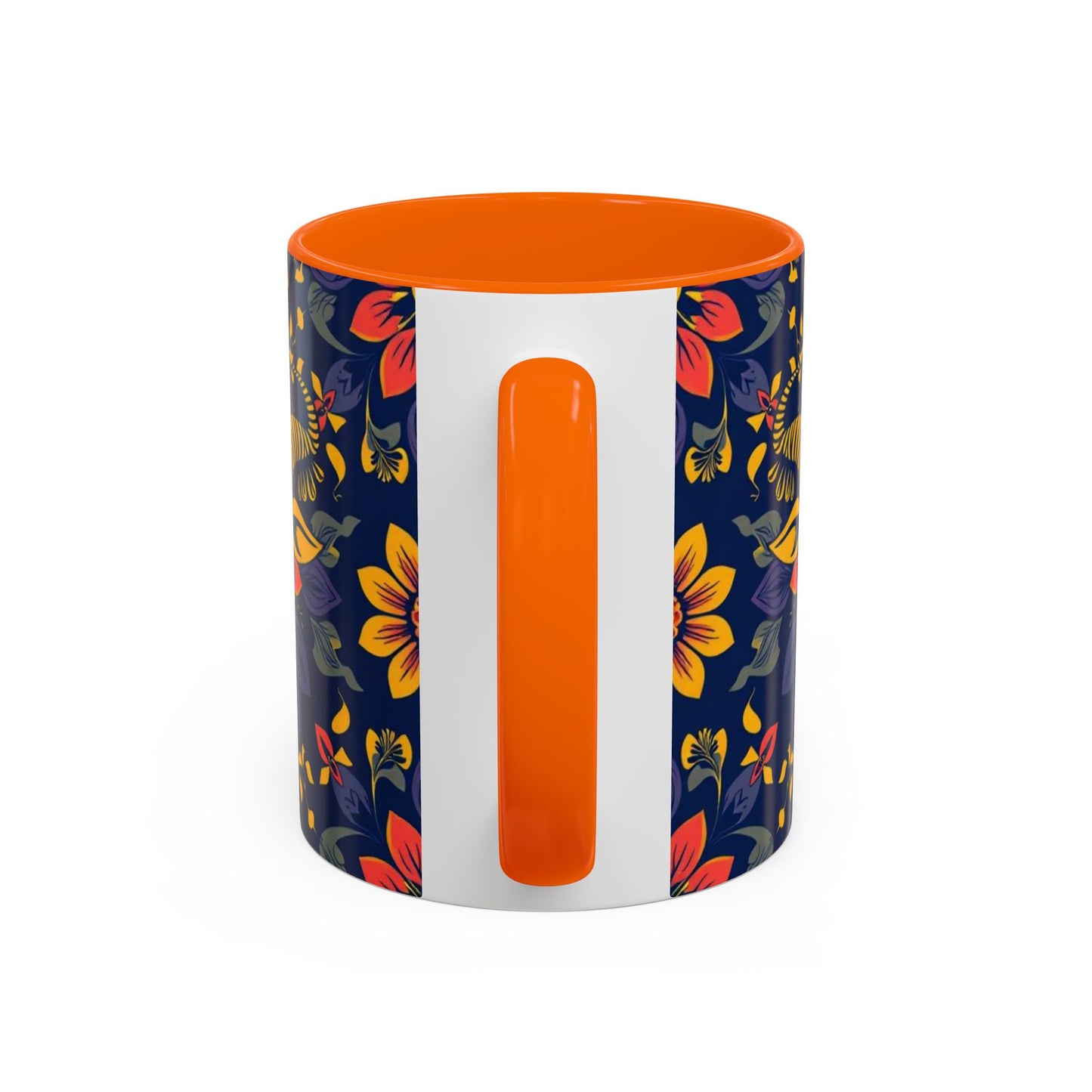 Accent Coffee Mug, Taurus, Zodiac v1. Flower Pattern, (11, 15oz)
