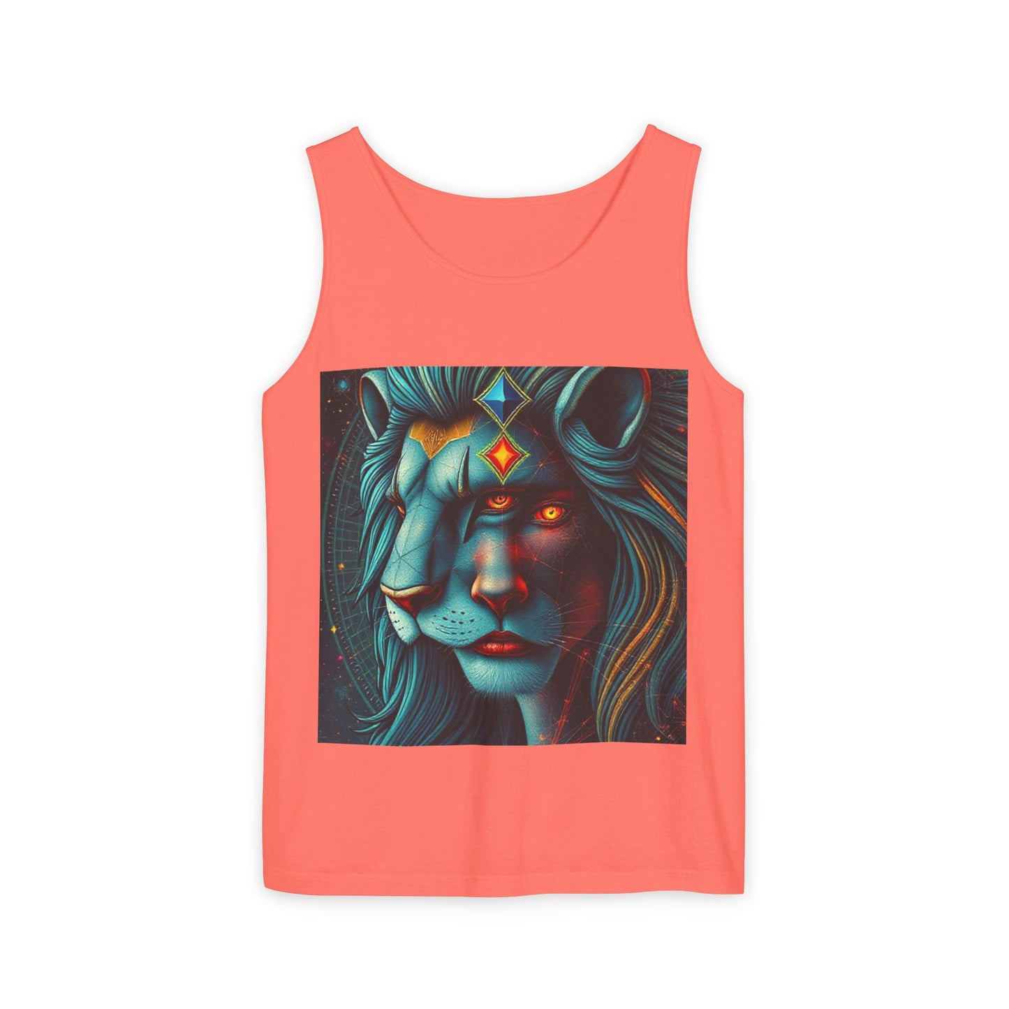 Unisex Garment-Dyed, Tank Top, Leo, Pop Art, 100% US cotton