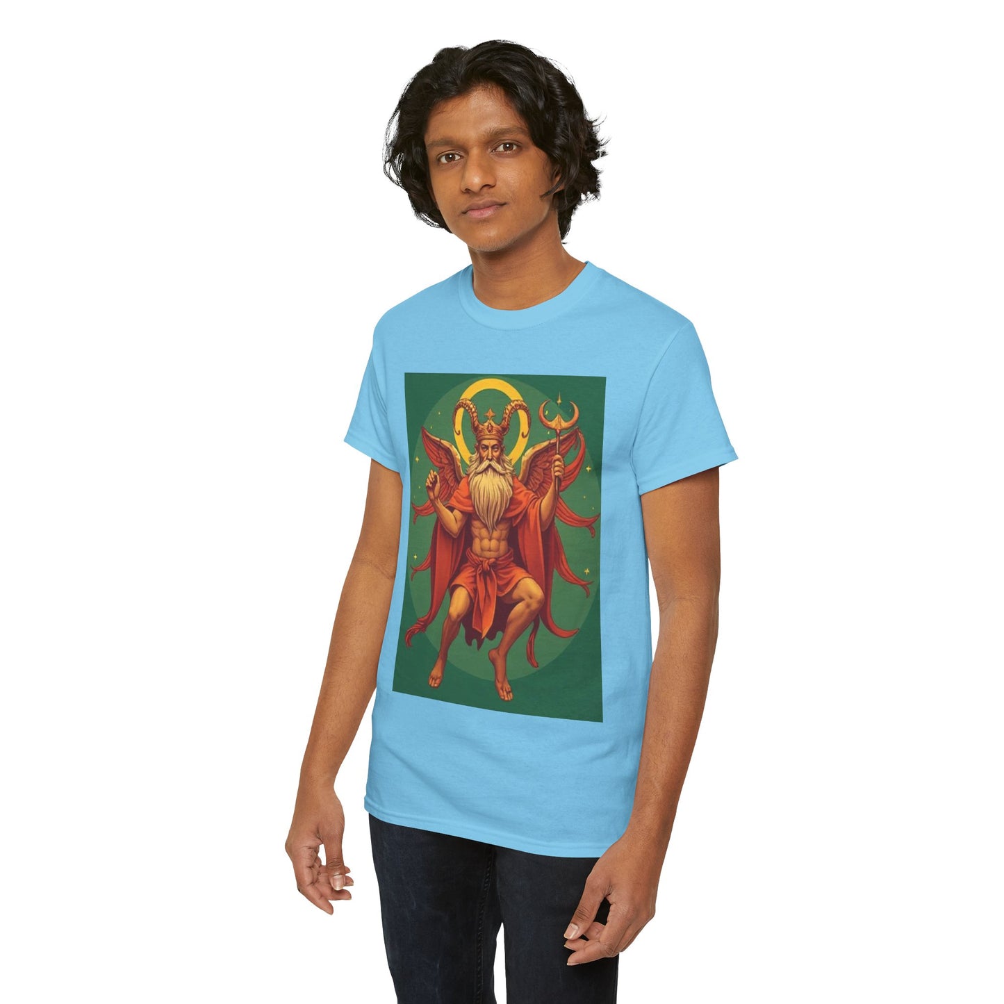 Unisex Heavy Cotton T-Shirt, Aries God, Zodiac Design
