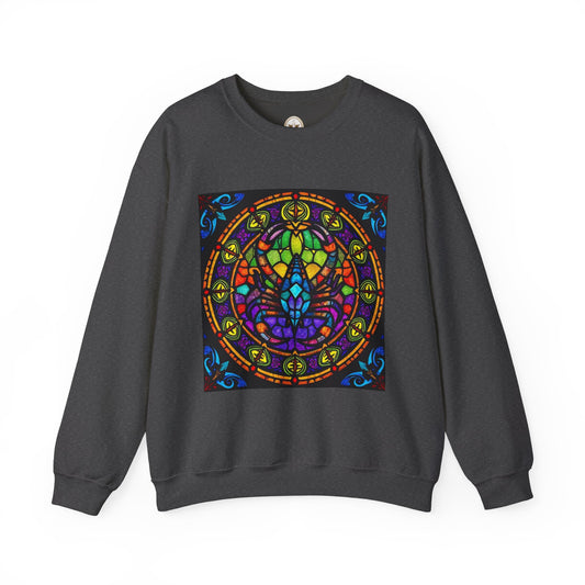 Unisex Heavy Blend™ Crewneck Sweatshirt, Glass 1, Scorpio Zodiac Design