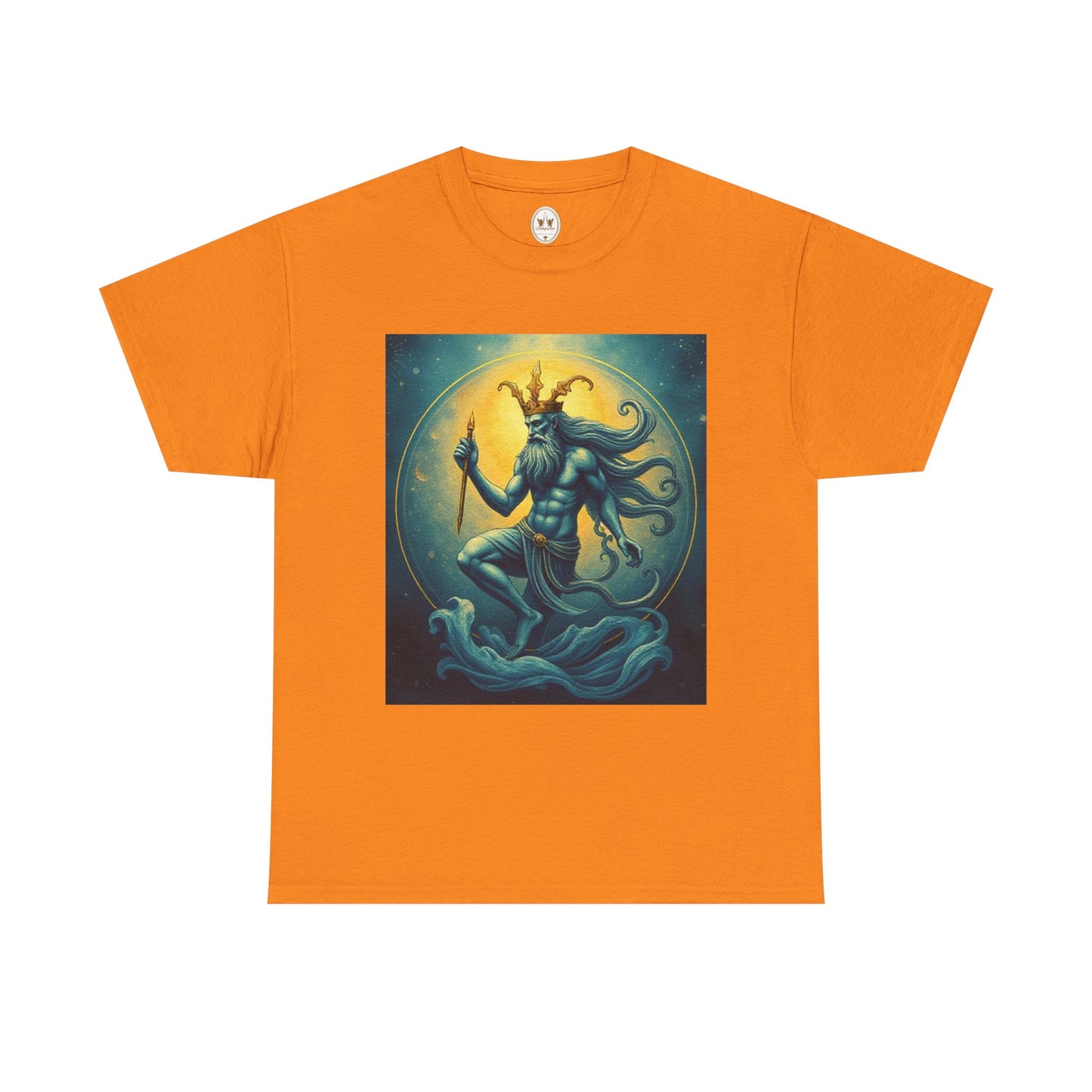 Unisex Heavy Cotton T-Shirt, Aquarius God 1, Zodiac Design