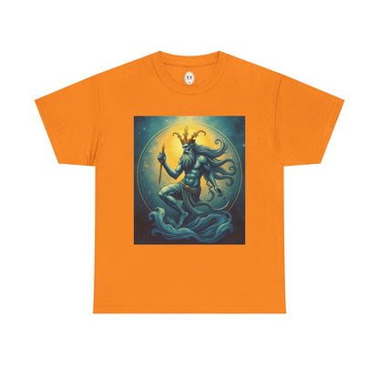 Unisex Heavy Cotton T-Shirt, Aquarius God 1, Zodiac Design