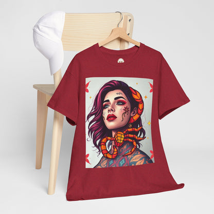 Unisex Heavy Cotton T-Shirt, Scorpio, Zodiac v3, Sexy Art